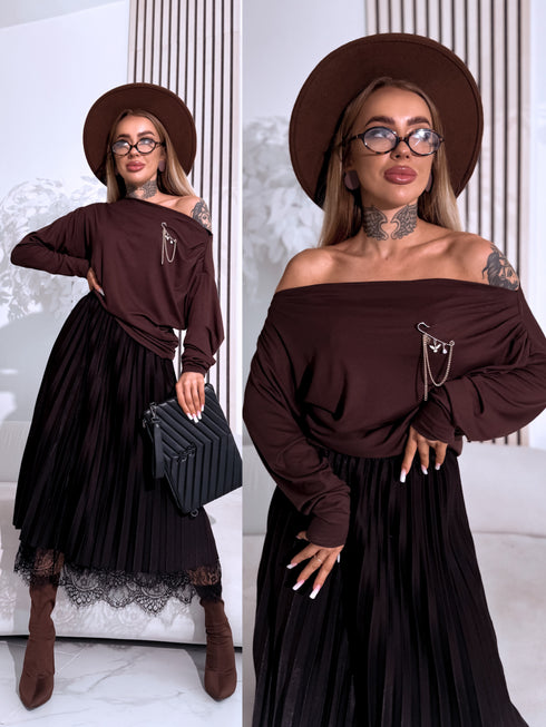 Tops with drawstrings "NUTELLA HS9959" CHOCO